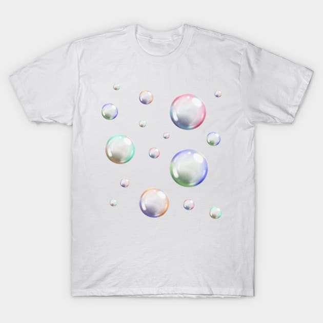 Colorful Bubbles T-Shirt by DeneboArt